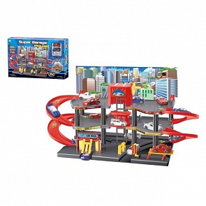 Гараж 3 уровня с машинками и аксессуарами (Super Garage, B790370sim)